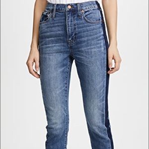 Madewell high rise slim boyjean tuxedo stripe
